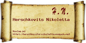 Herschkovits Nikoletta névjegykártya